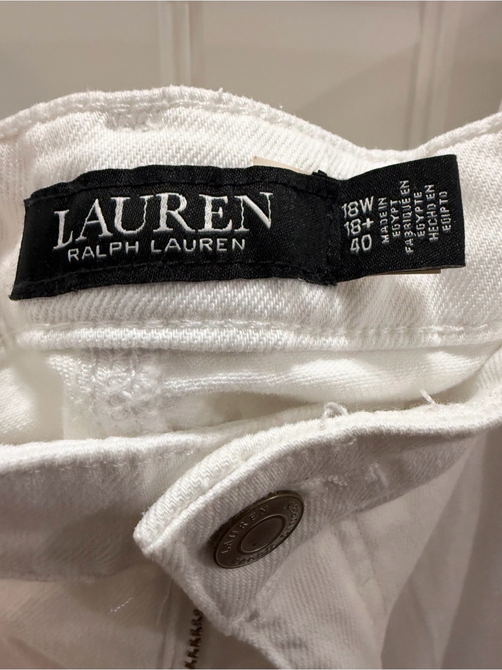 NWT $145 Ralph Lauren High-Rise Wide-Leg Jeans in White 18 w Resortwear - Picture 3 of 8